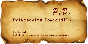 Prikosovits Domicián névjegykártya